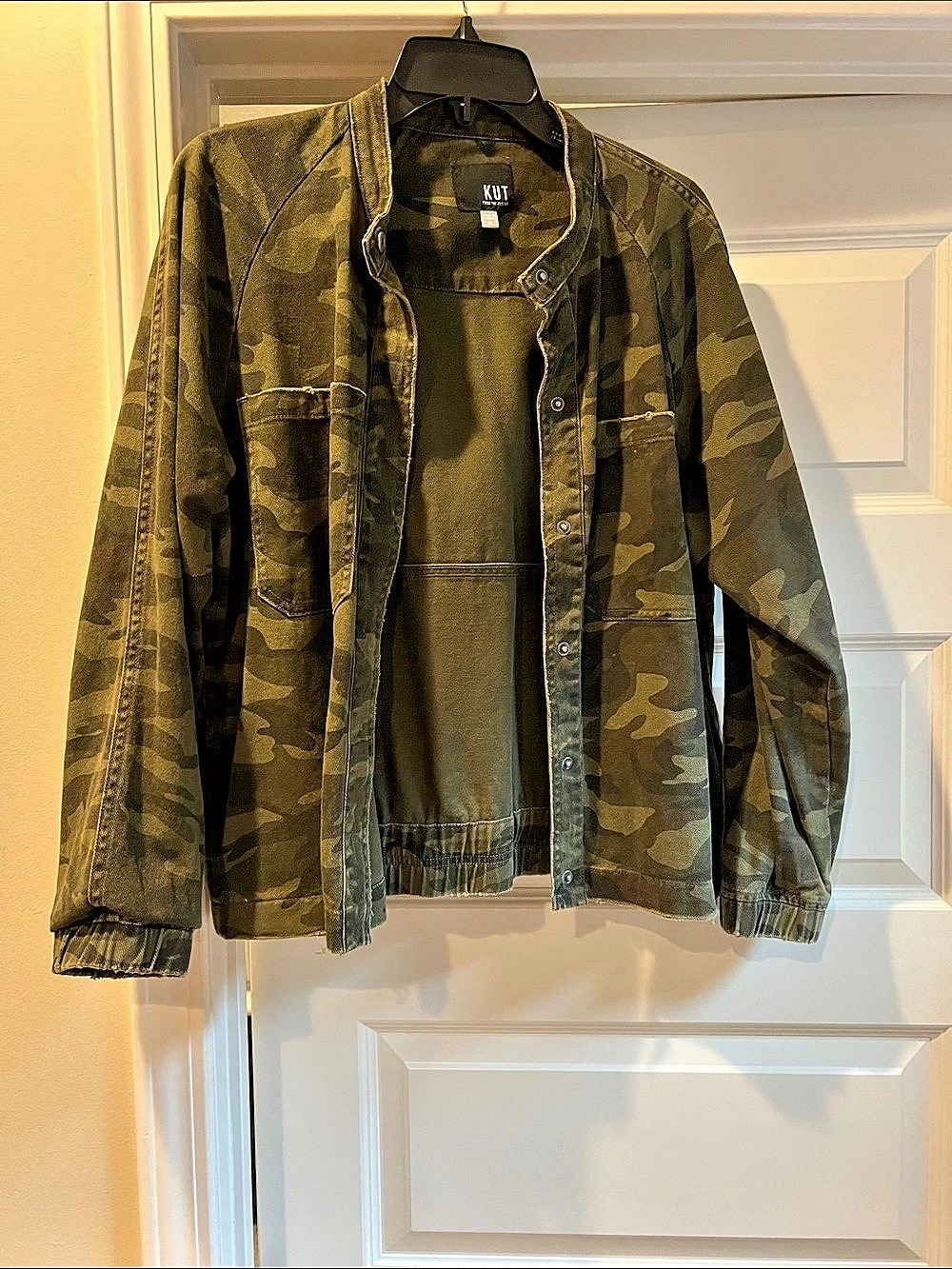 KUT from the Kloth Camouflage Utility Jacket Green & Brown Medium